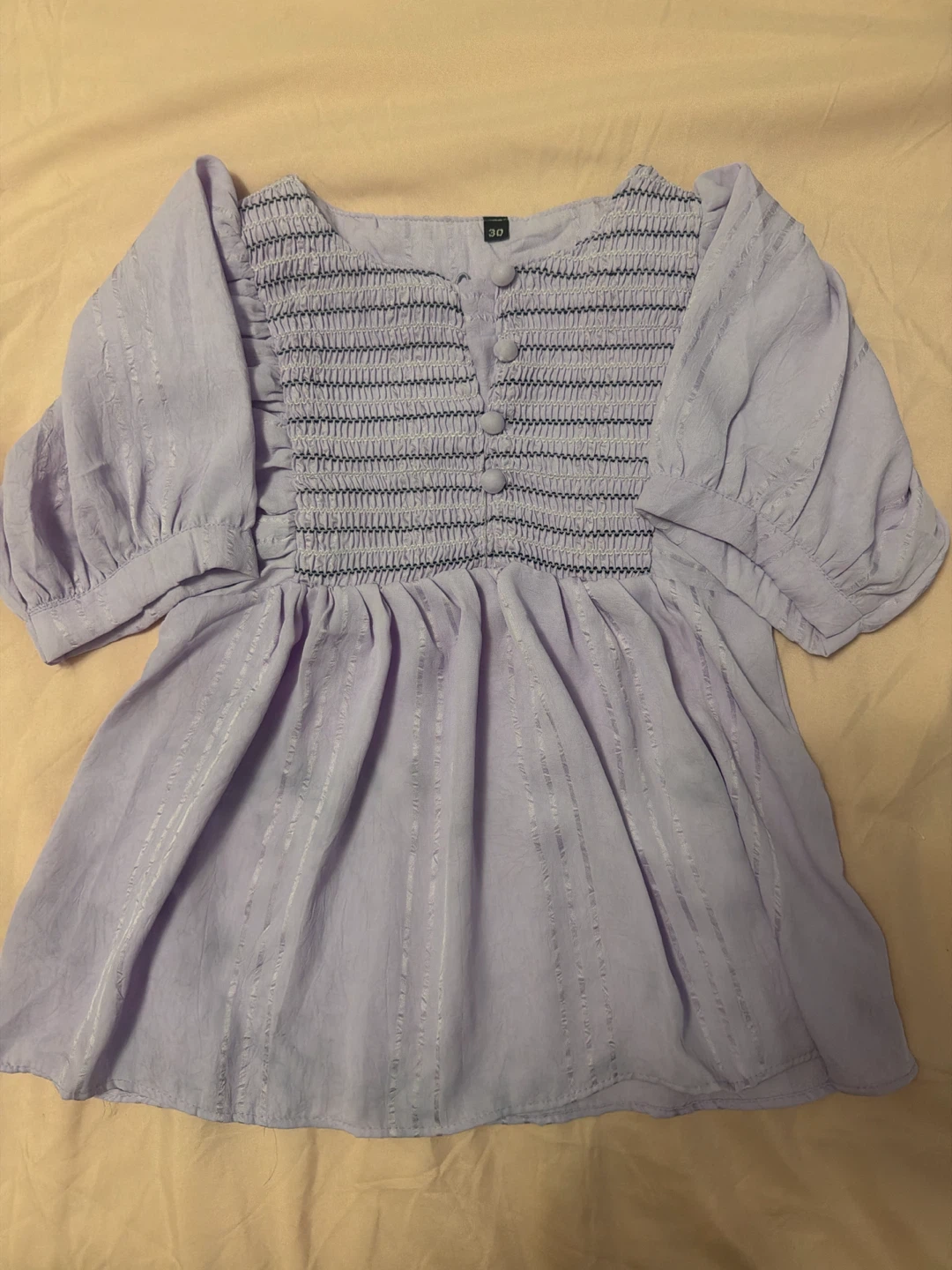 Lavender Puff Sleeve Blouse