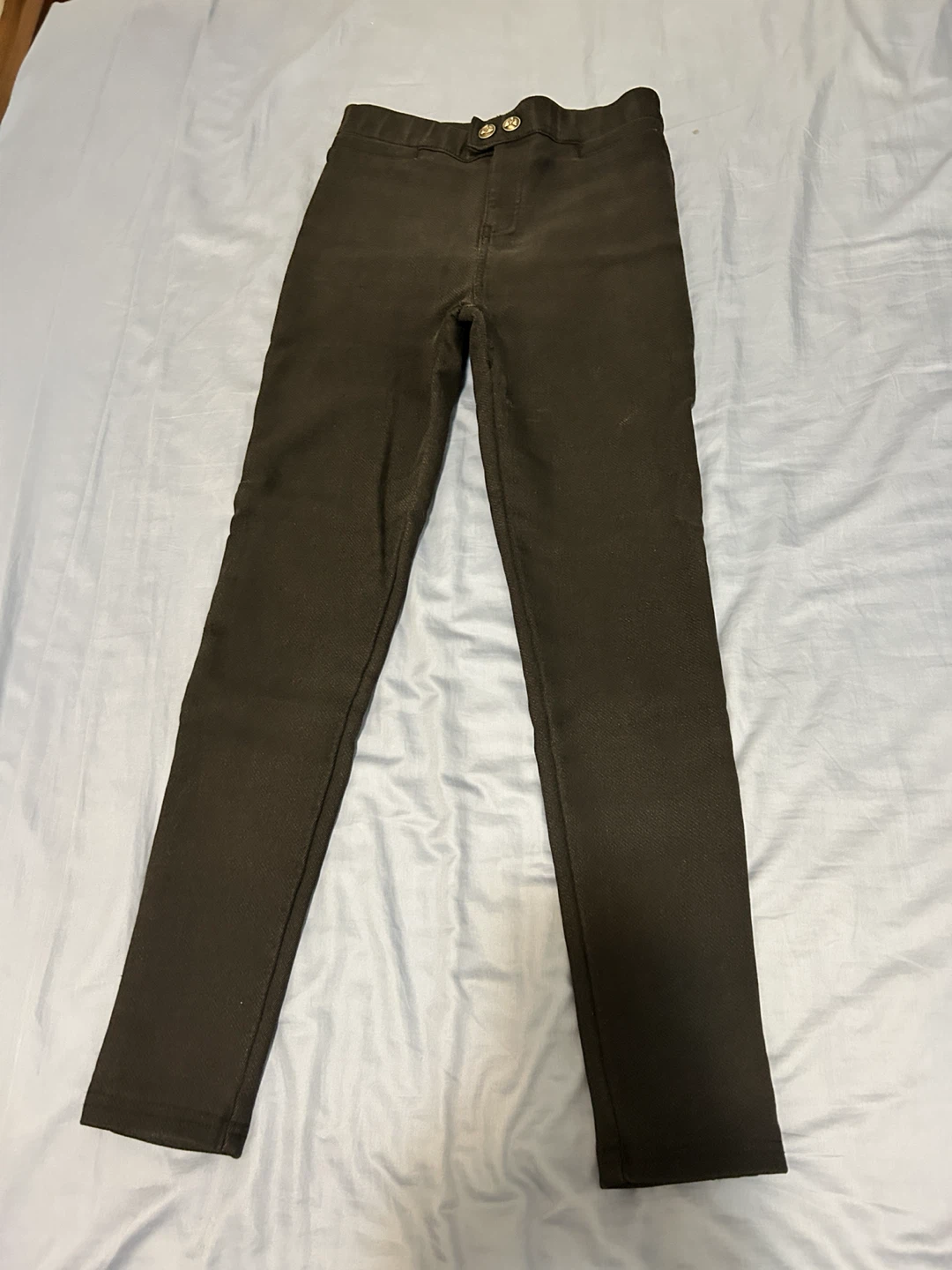 Brown Elastic Waist Pants