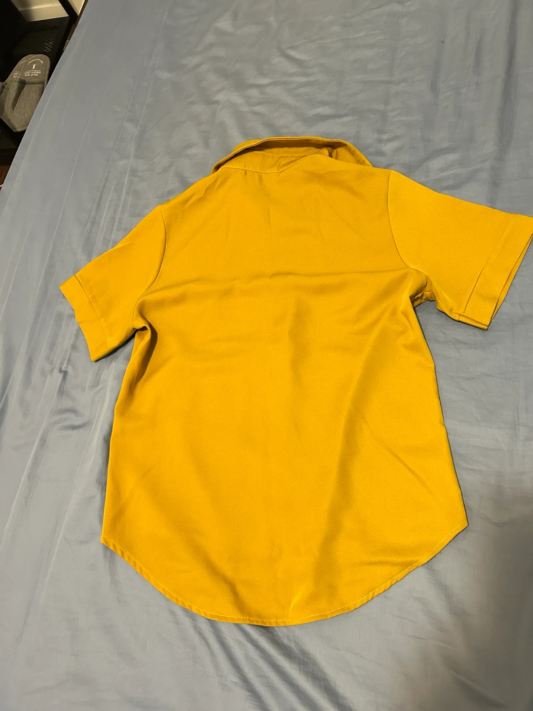 Yellow Short Sleeve Button-Up Shirt - photo 2