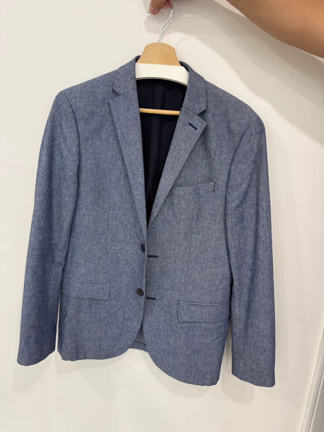 Blue suit blazer with Elbow Patches