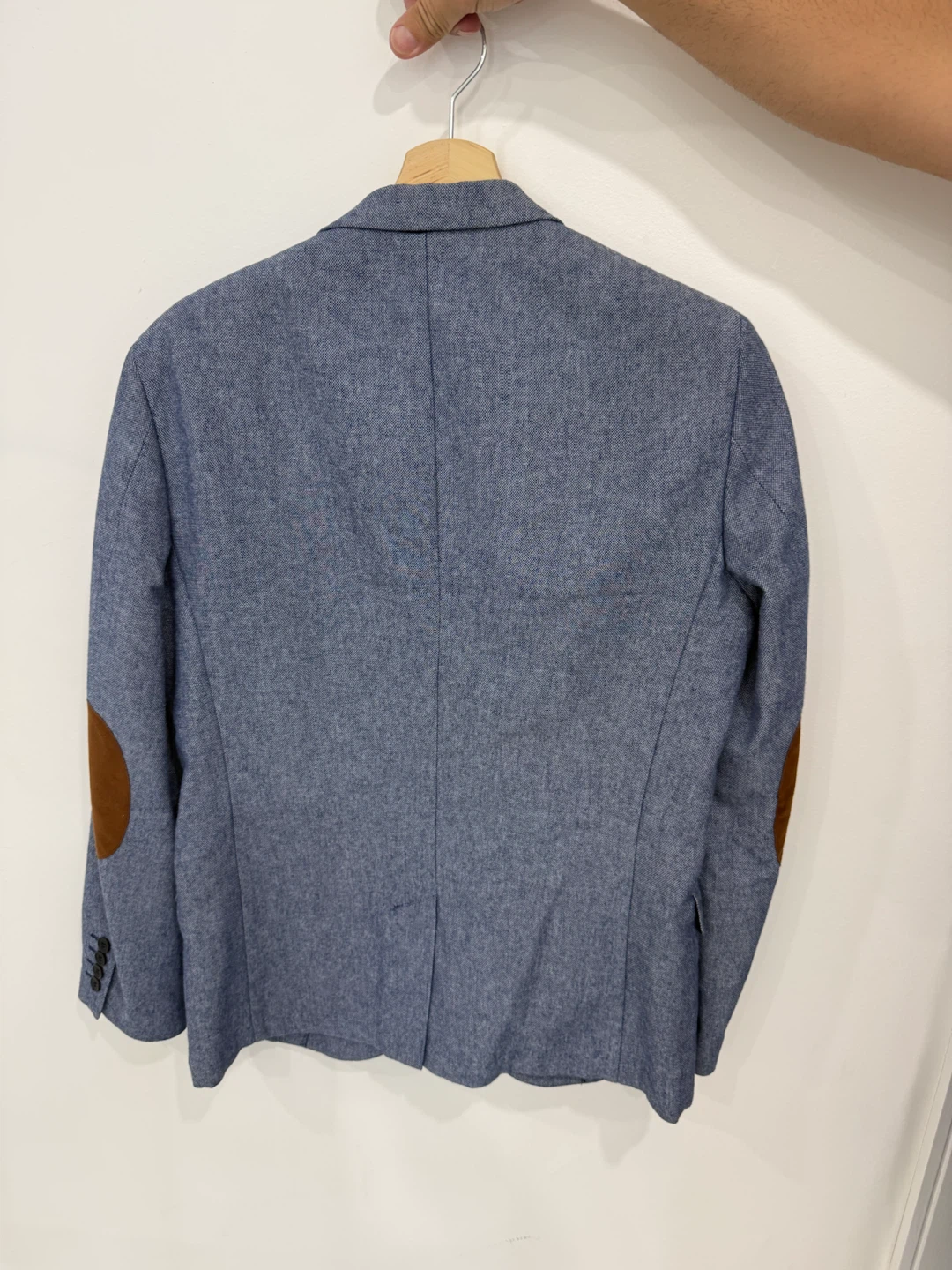 Blue suit blazer with Elbow Patches - photo 2