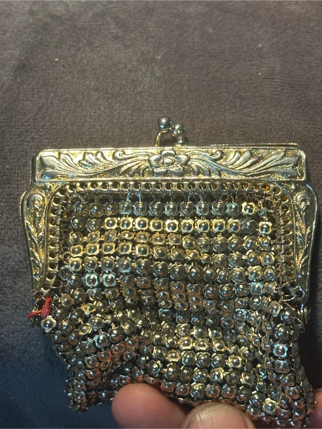 Vintage Gold Mesh Kiss-Lock Coin Purse - photo 3