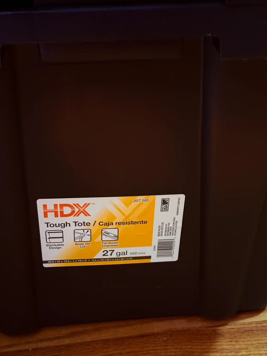 5 HDX 27‑Gallon Tough Storage Bins Early Pickup Discount - photo 2
