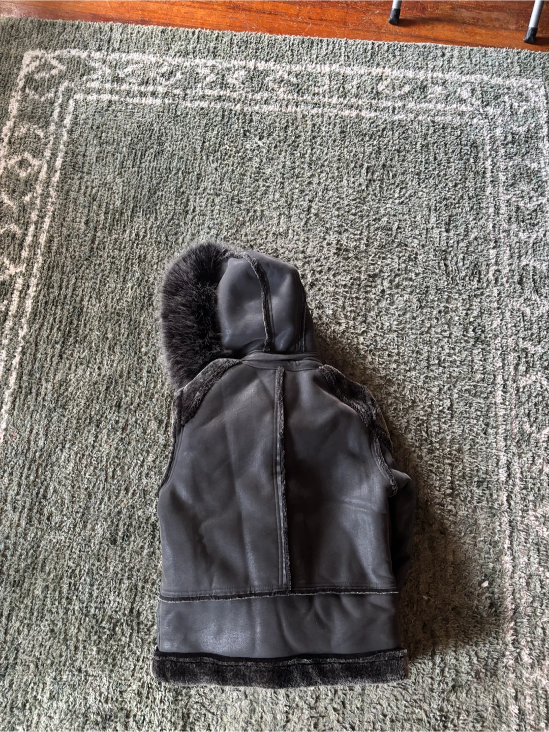 Girls Faux Shearling Lined Jacket with Hood - photo 2