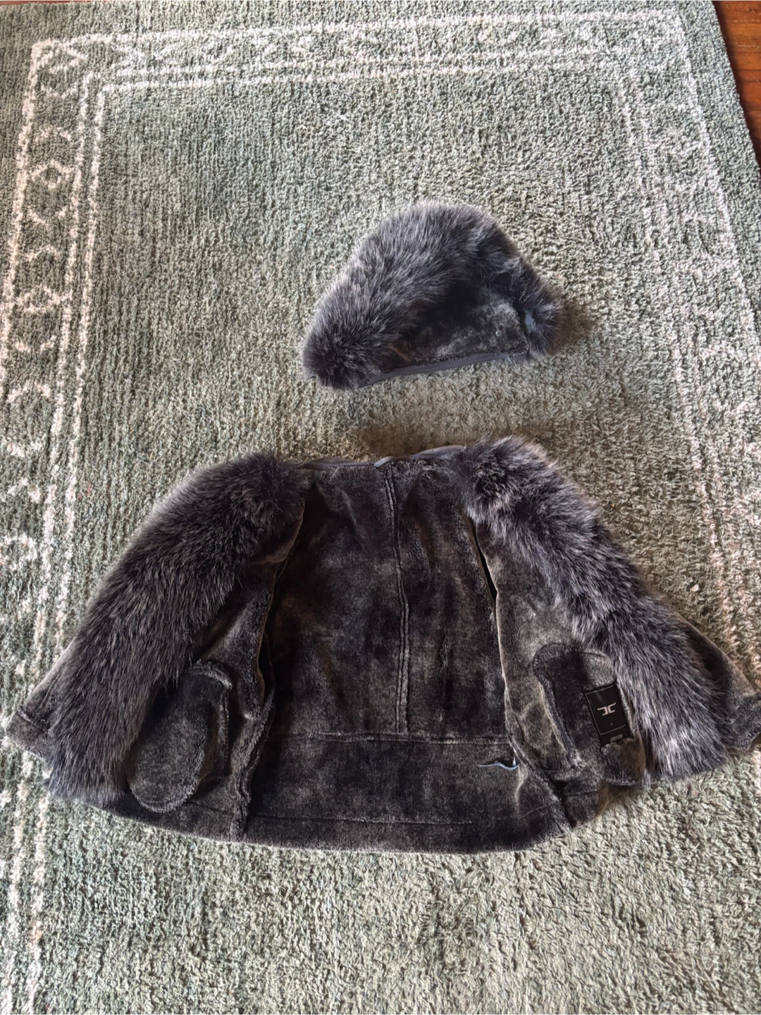 Girls Faux Shearling Lined Jacket with Hood - photo 3