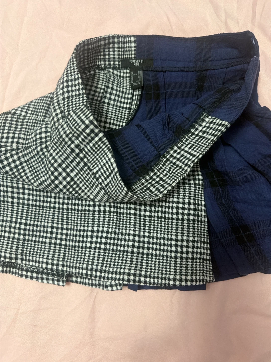 Forever 21 Plaid & Navy Buckle Skirt - photo 2