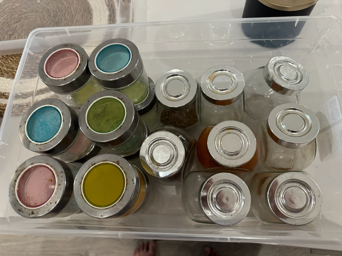 Spice Jars Set - Clear Glass with Silver Lids