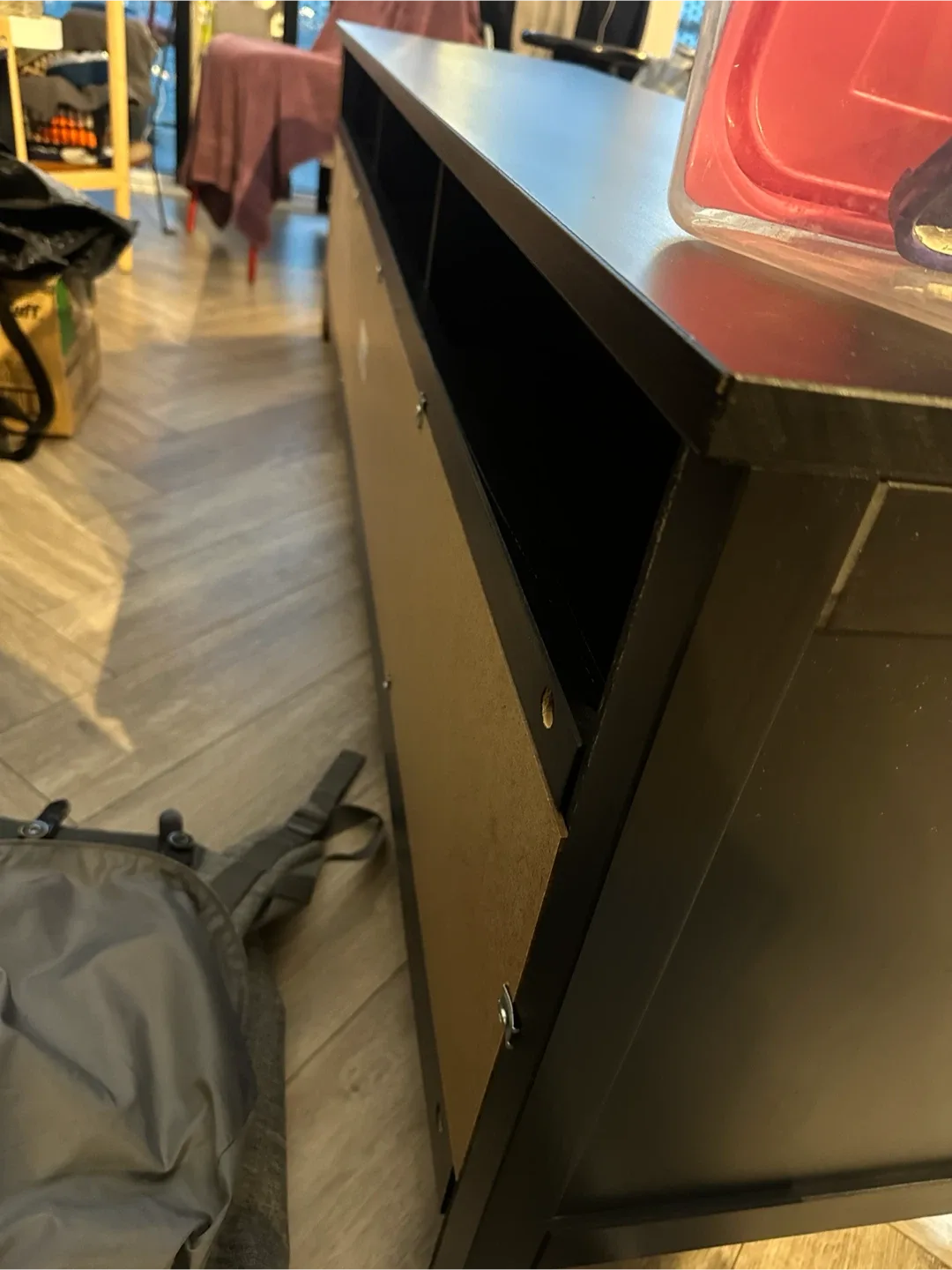 Black TV Stand with Drawers and Shelves - photo 3