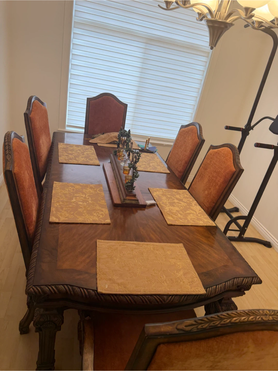 Orange Upholstered Dining Chairs Set of 6