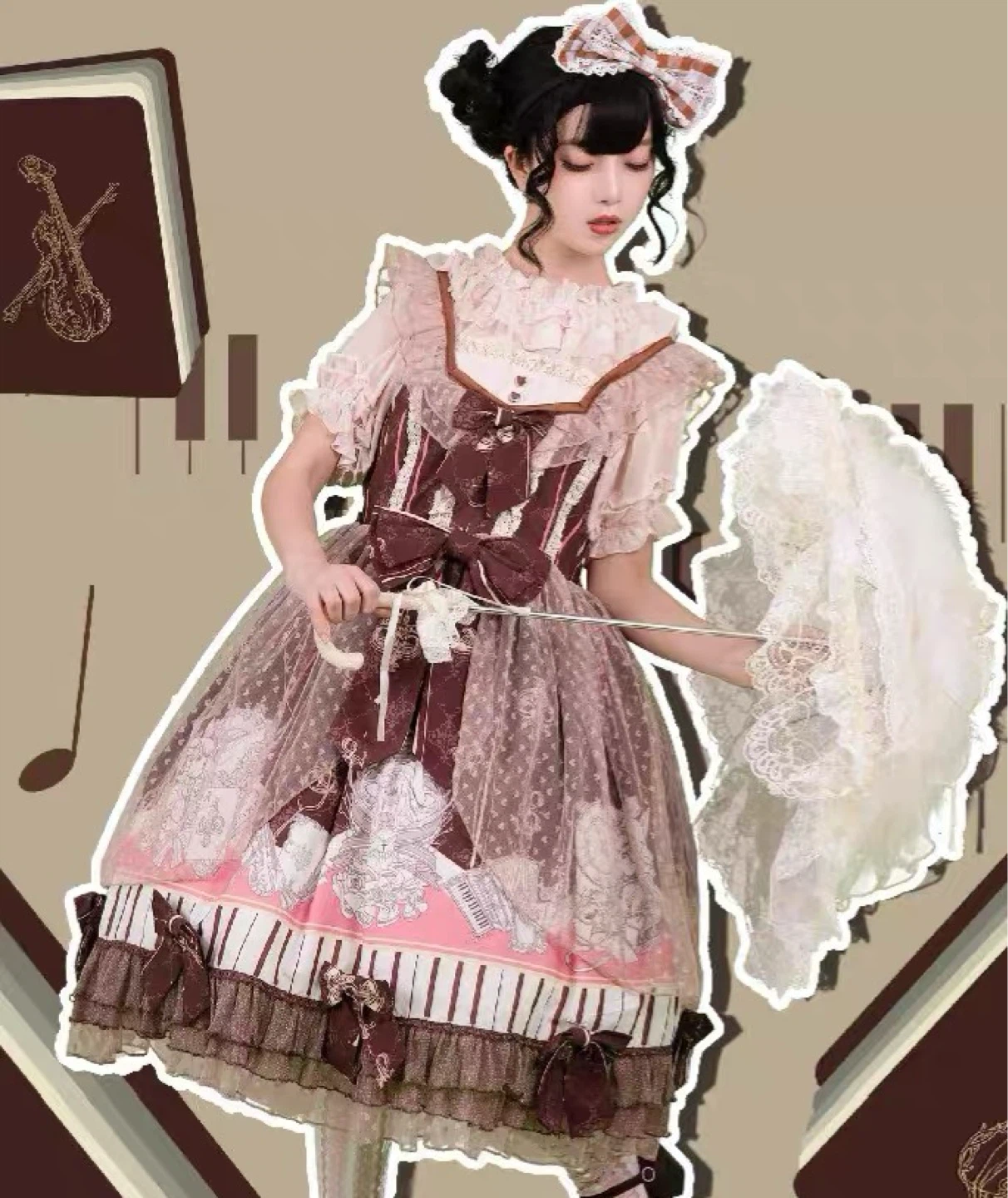 Lolita Music Print Dress( dress only)