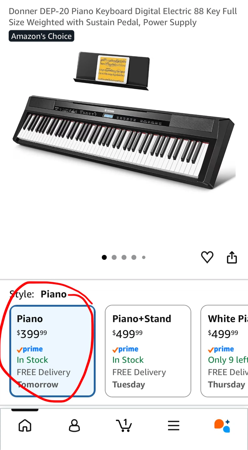 Donner DEP-20 88-Key Digital Piano Keyboard + stand + travel bag - photo 5