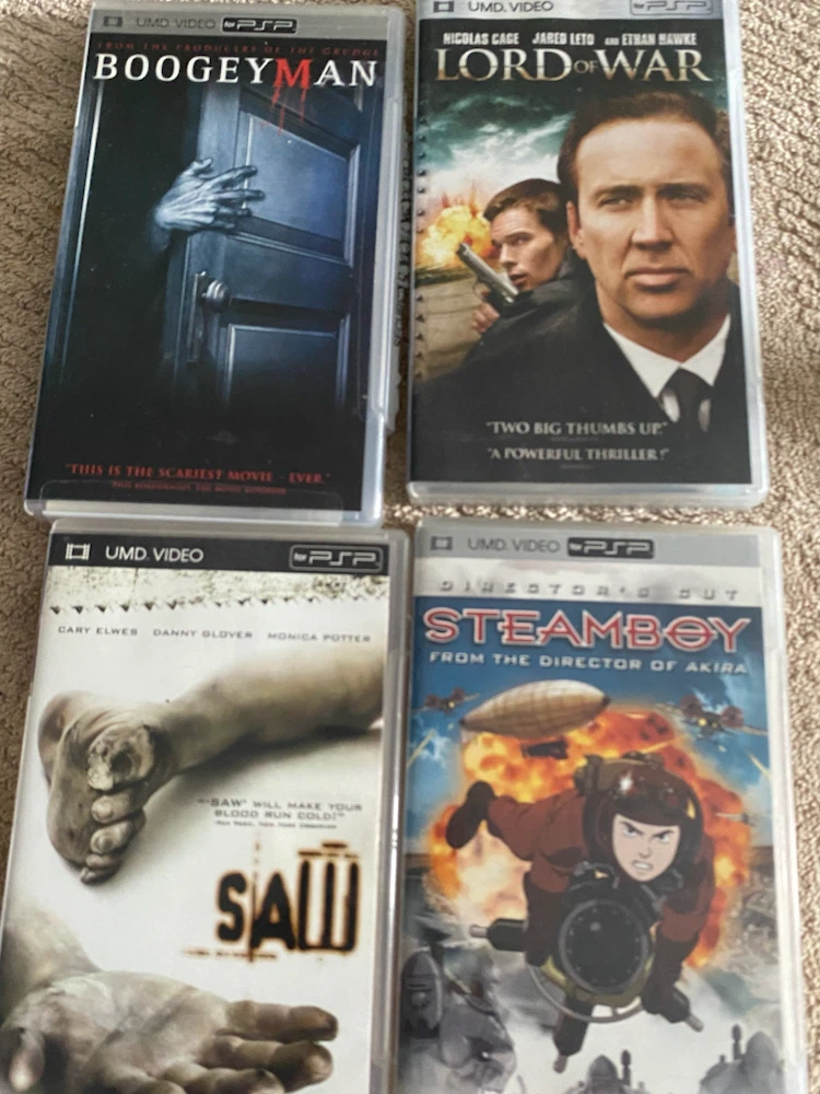 PSP UMD Movies - Boogeyman, Lord of War, Saw, Steamboy