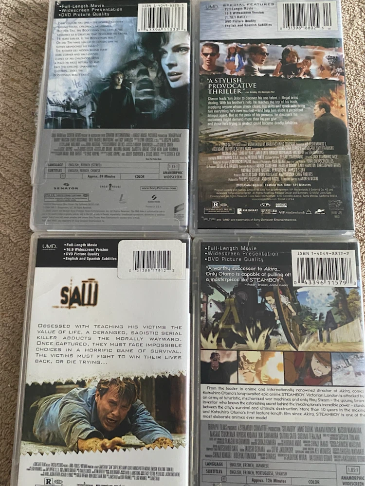 PSP UMD Movies - Boogeyman, Lord of War, Saw, Steamboy - photo 3