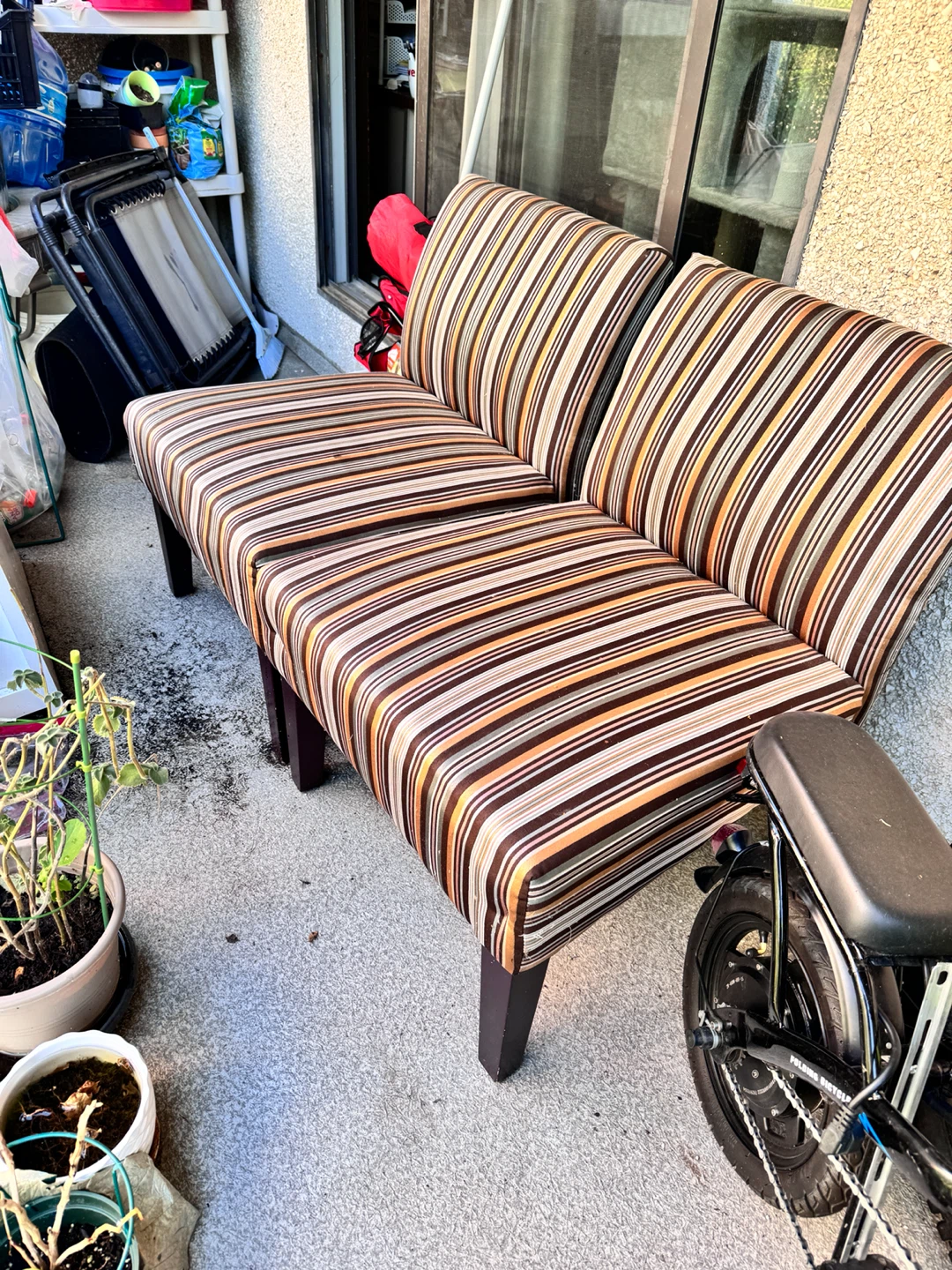 Striped Loveseat Sofa - photo 2