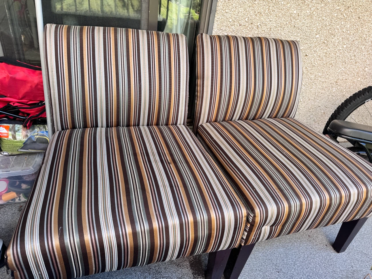 Striped Loveseat Sofa - photo 3