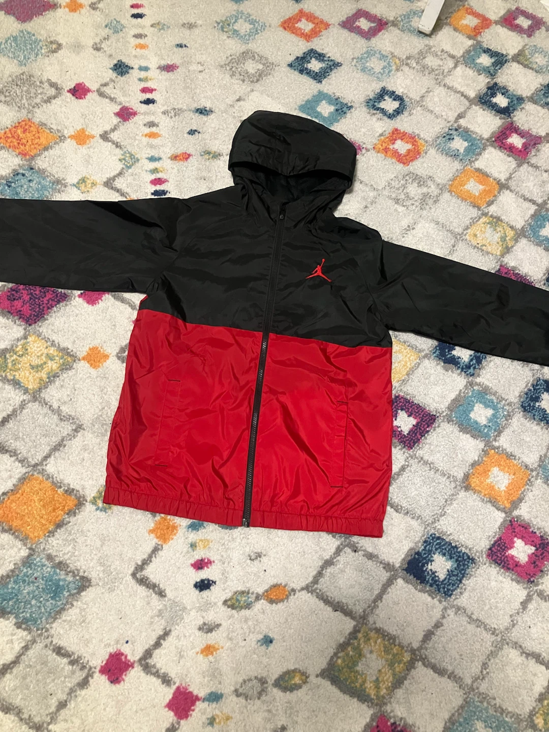 Jordan Hooded Jacket Black Red XL