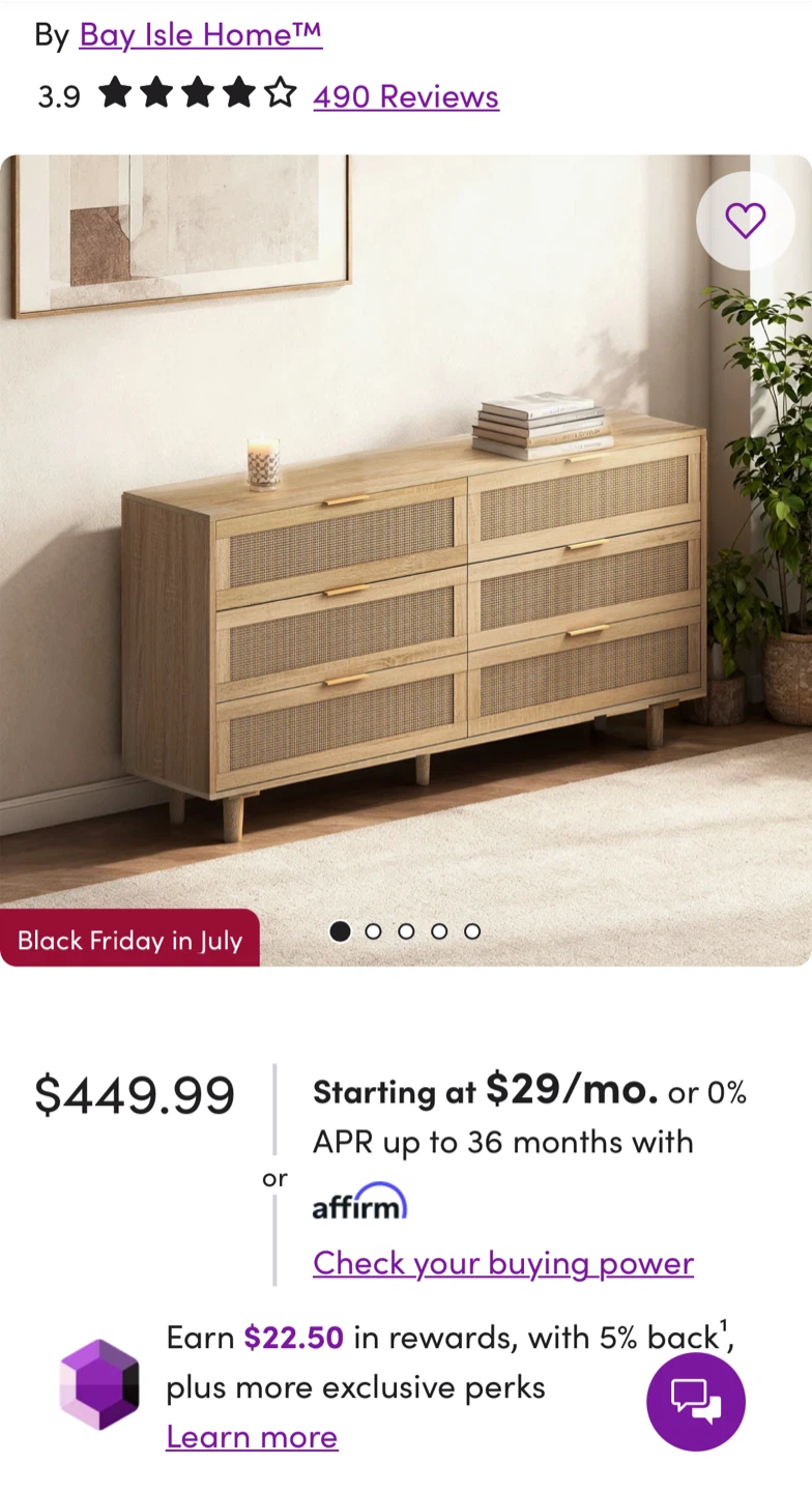 Bay Isle Home 6-Drawer Dresser cabinet - photo 2