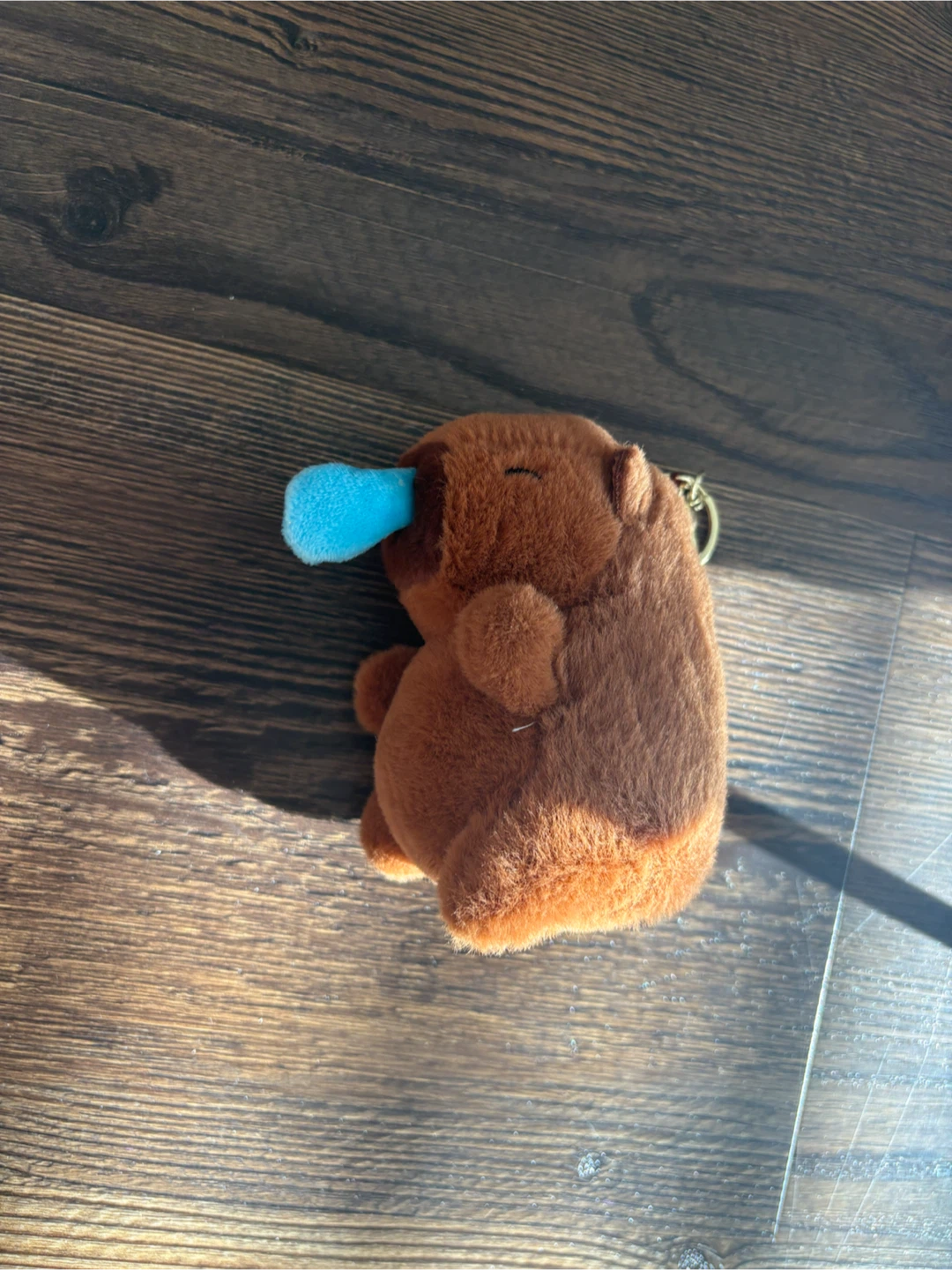 Super Cute Capybara with Retractable Blue Snot Keychain