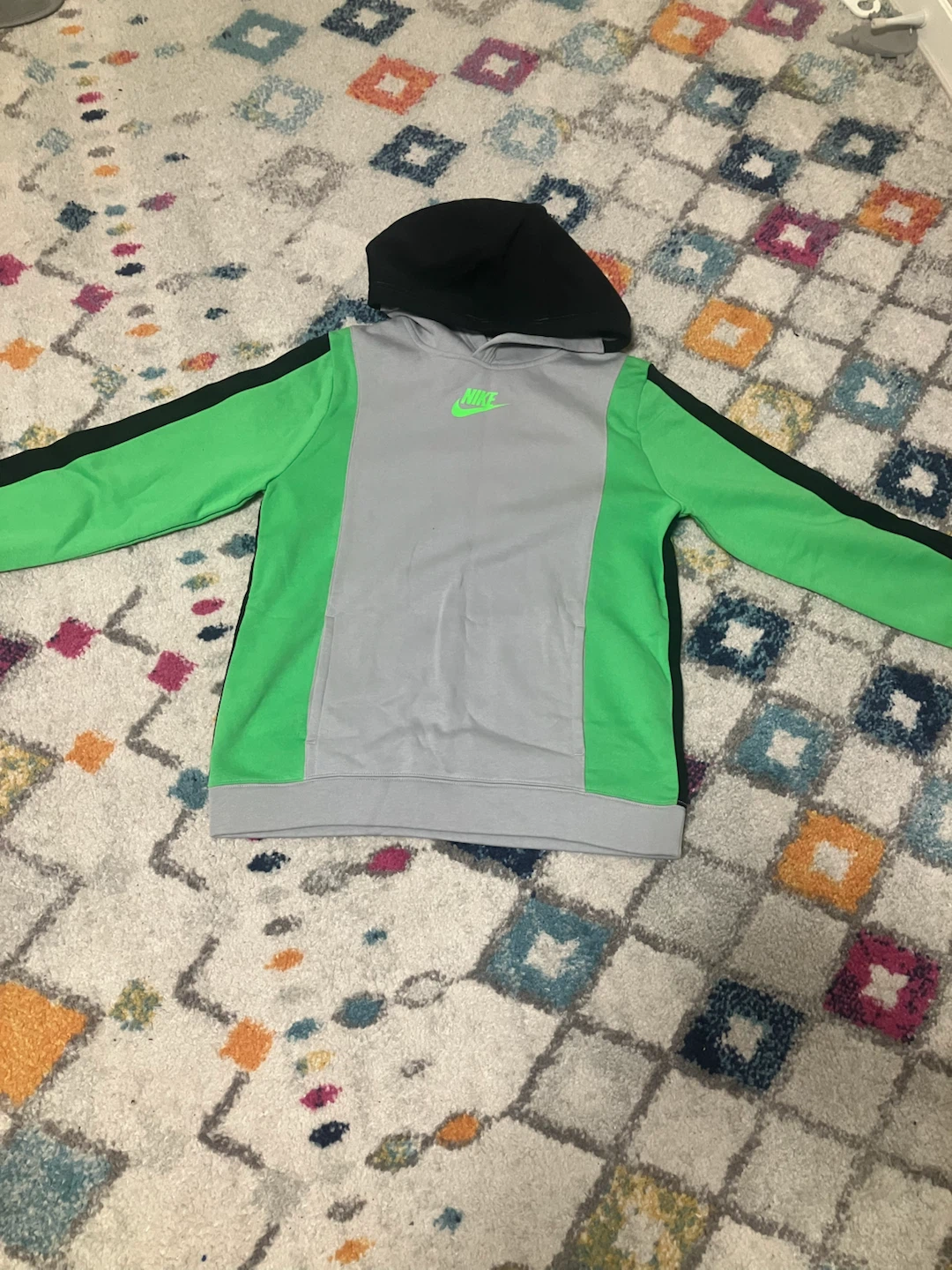 Nike Hoodie Grey Green XL