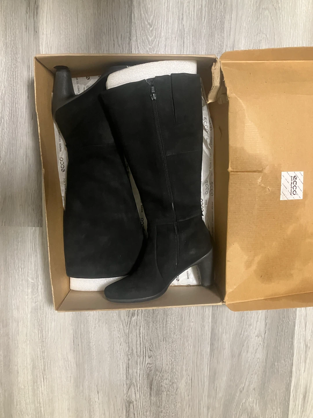 ECCO Black Suede Knee-High Boots - photo 4