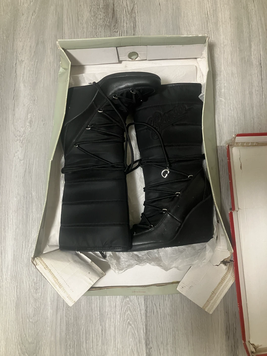 GUESS Black Wedge Boots Size 7