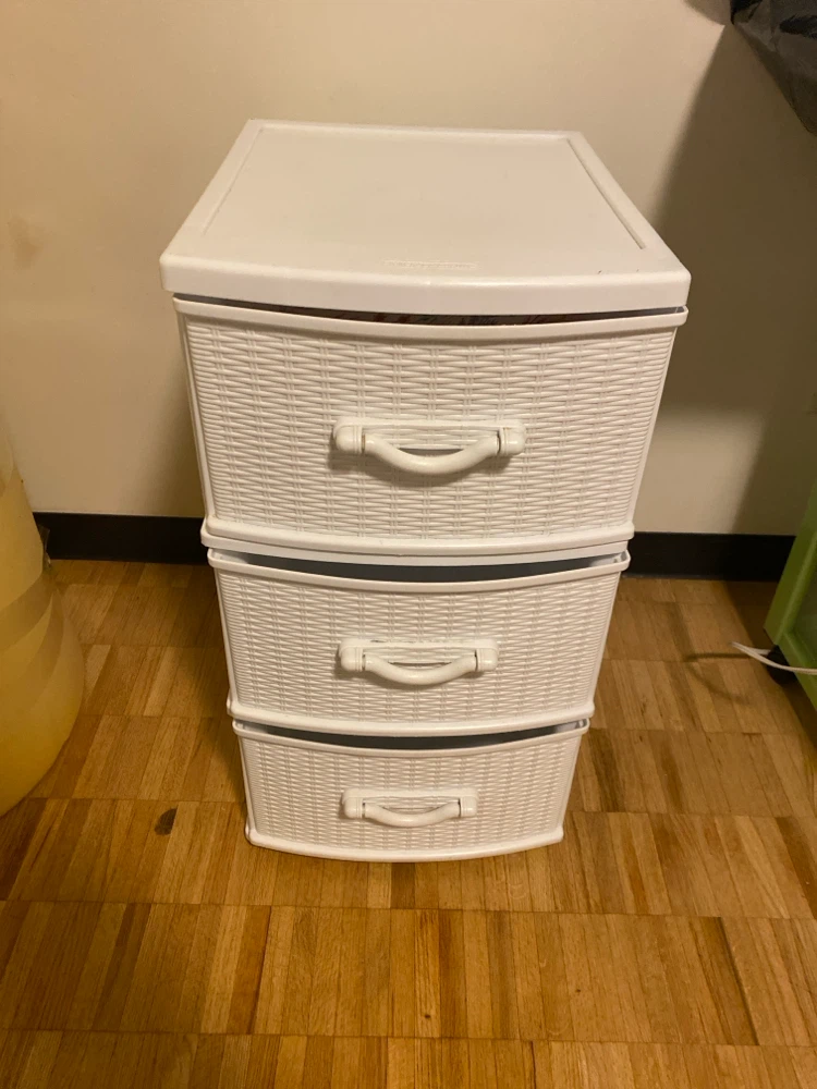 White 3-Drawer plastic Storage Unit