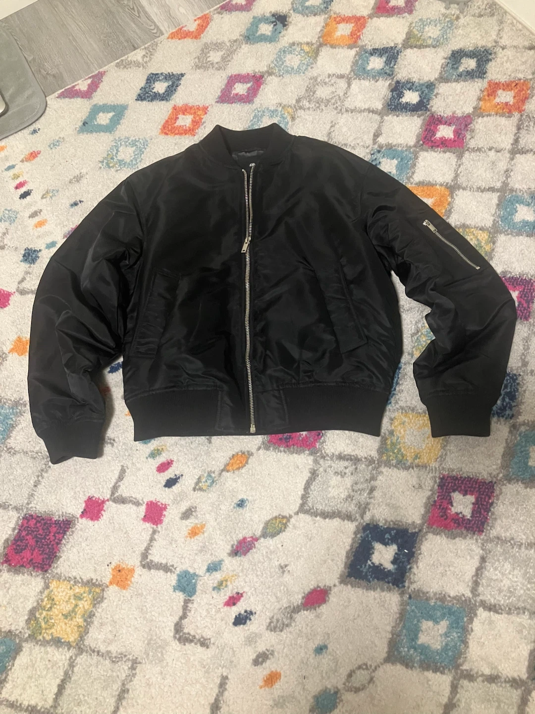 H&M Black Bomber Jacket - Size S