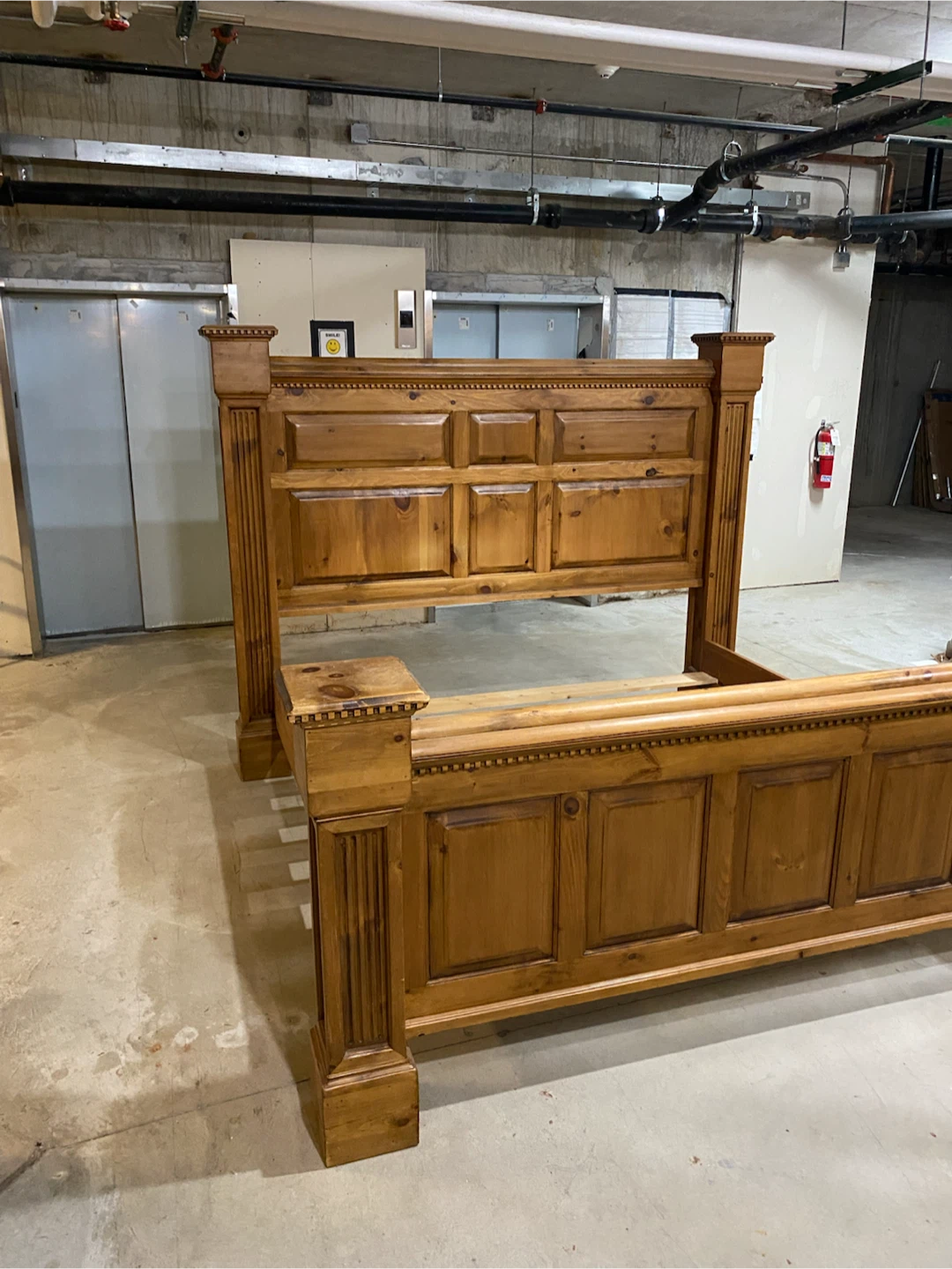 Solid Pine King Bedframe with Headboard and footboard - photo 2