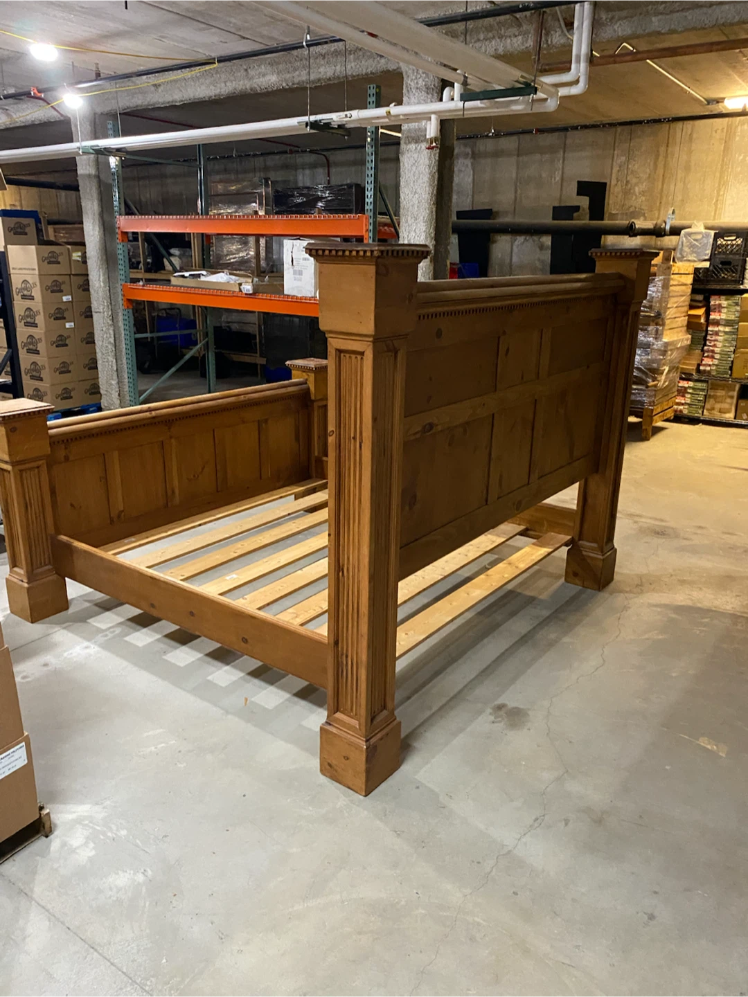 Solid Pine King Bedframe with Headboard and footboard - photo 3