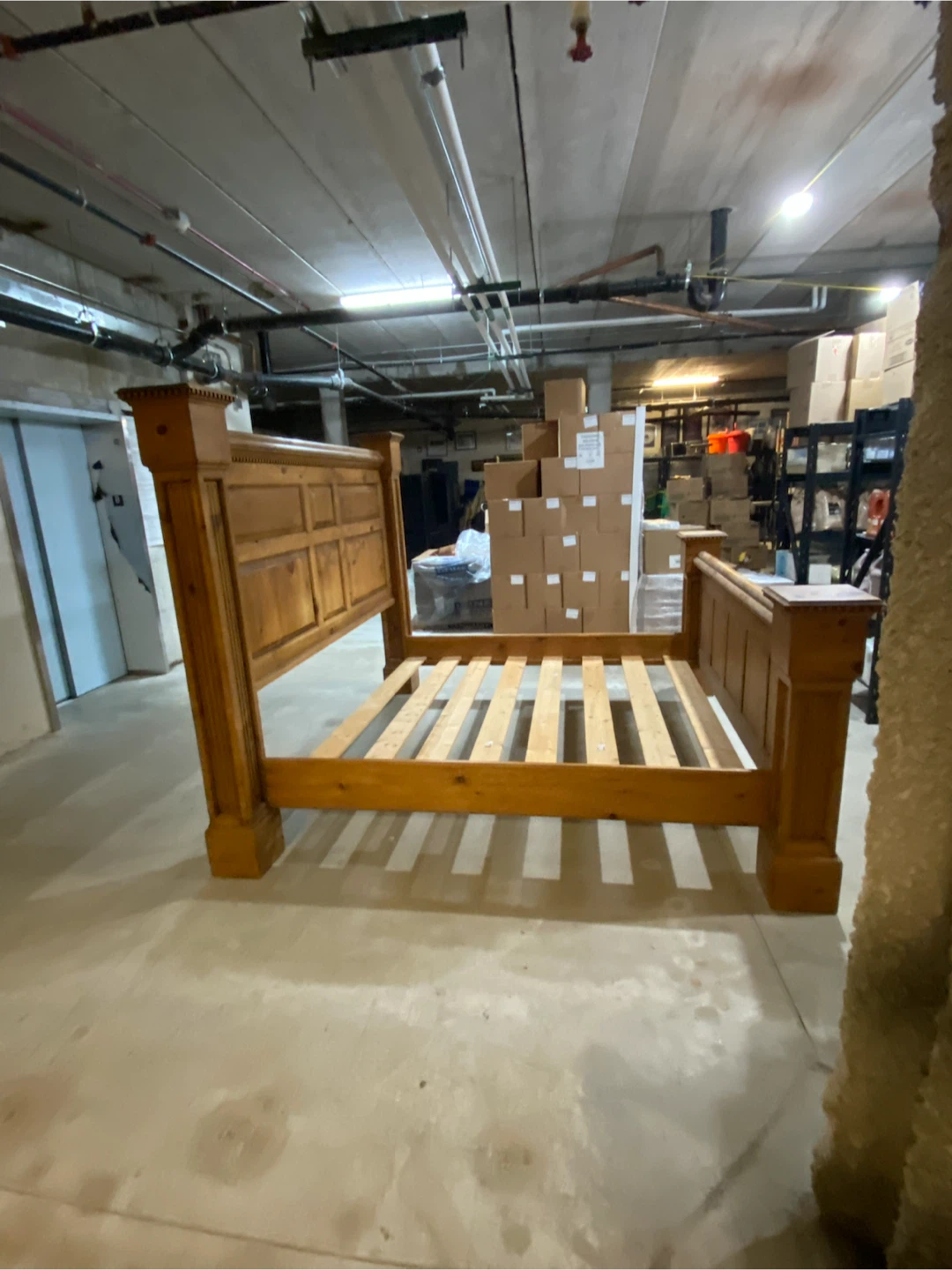 Solid Pine King Bedframe with Headboard and footboard - photo 4