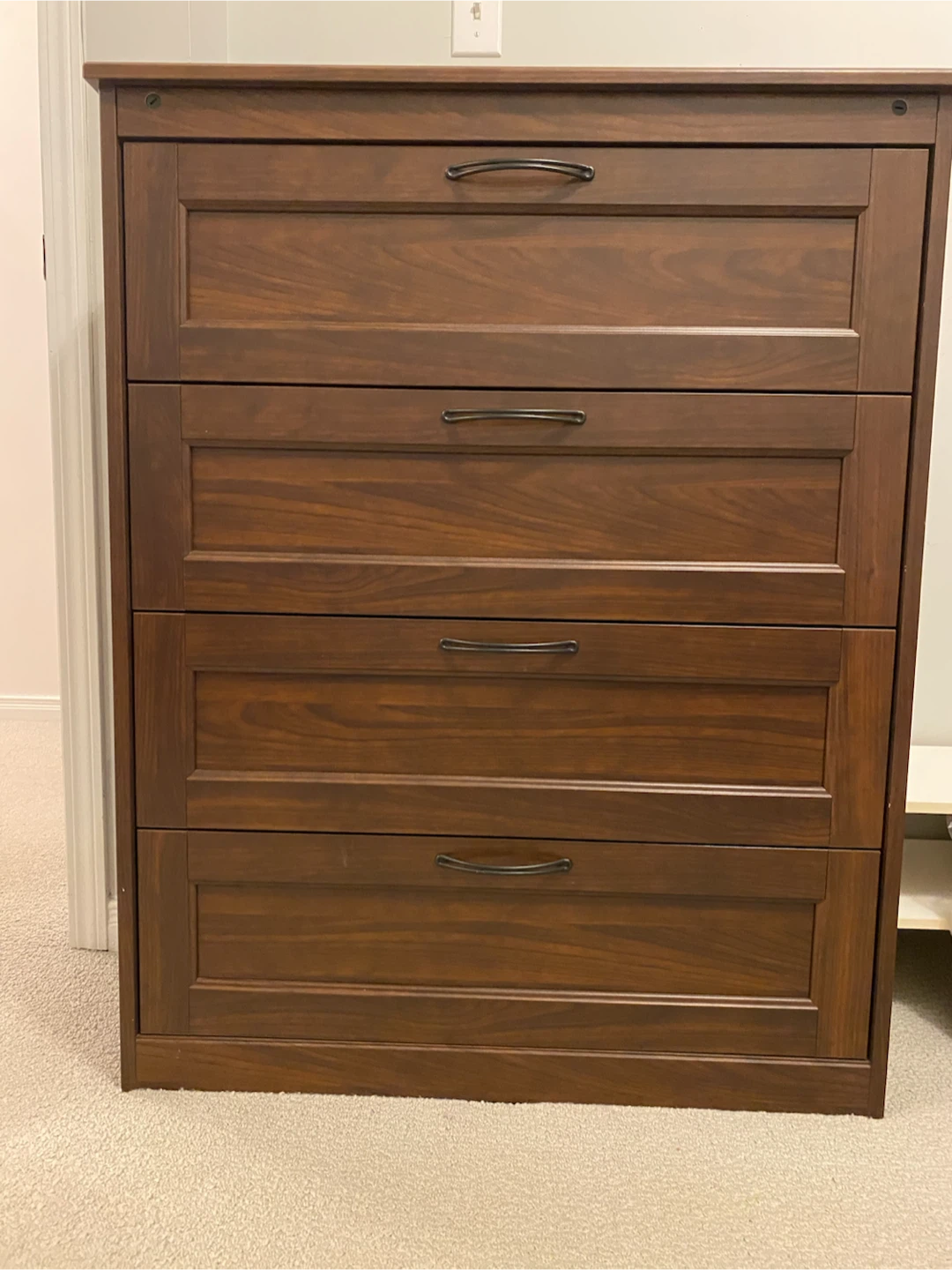 Dark Wood Dresser with 4 Drawers