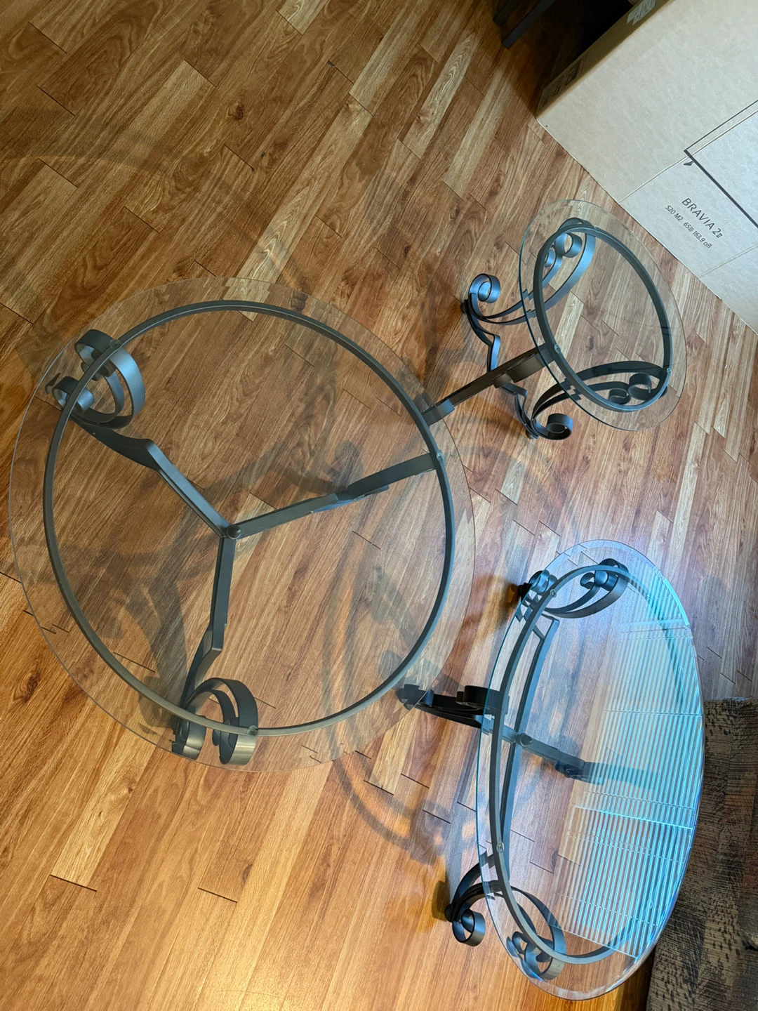 Glass and Metal Accent Tables (Set of 2)