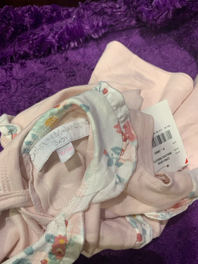 Catherine Malandrino Baby Dress and Bonnet Set - Pink Floral - photo 2