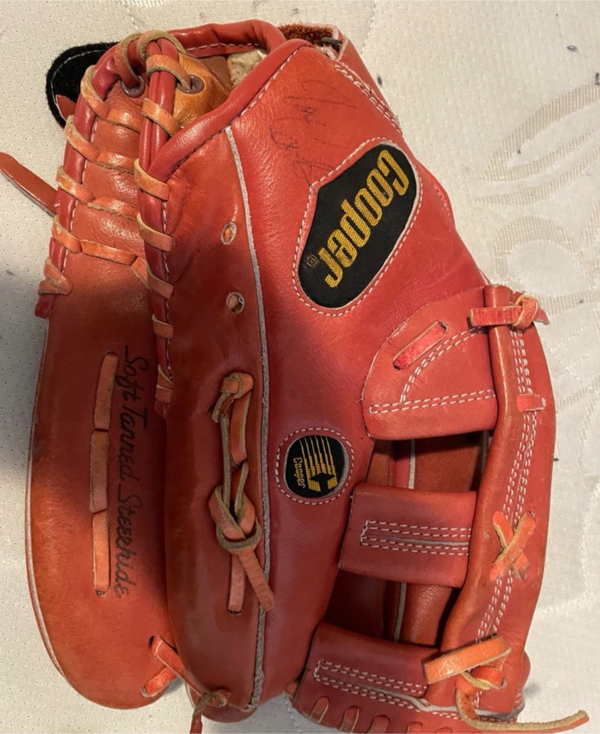 Cooper Baseball Glove Autographed by Joe Carter