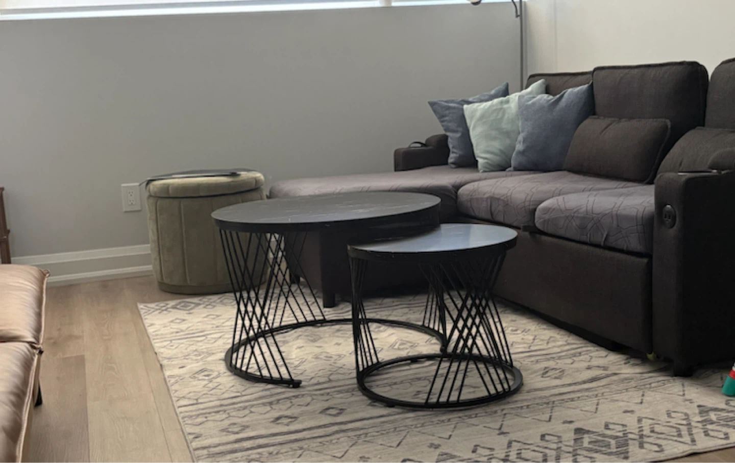Modern Black Faux Marble Nesting Coffee Table Set (Set of 2) - photo 3