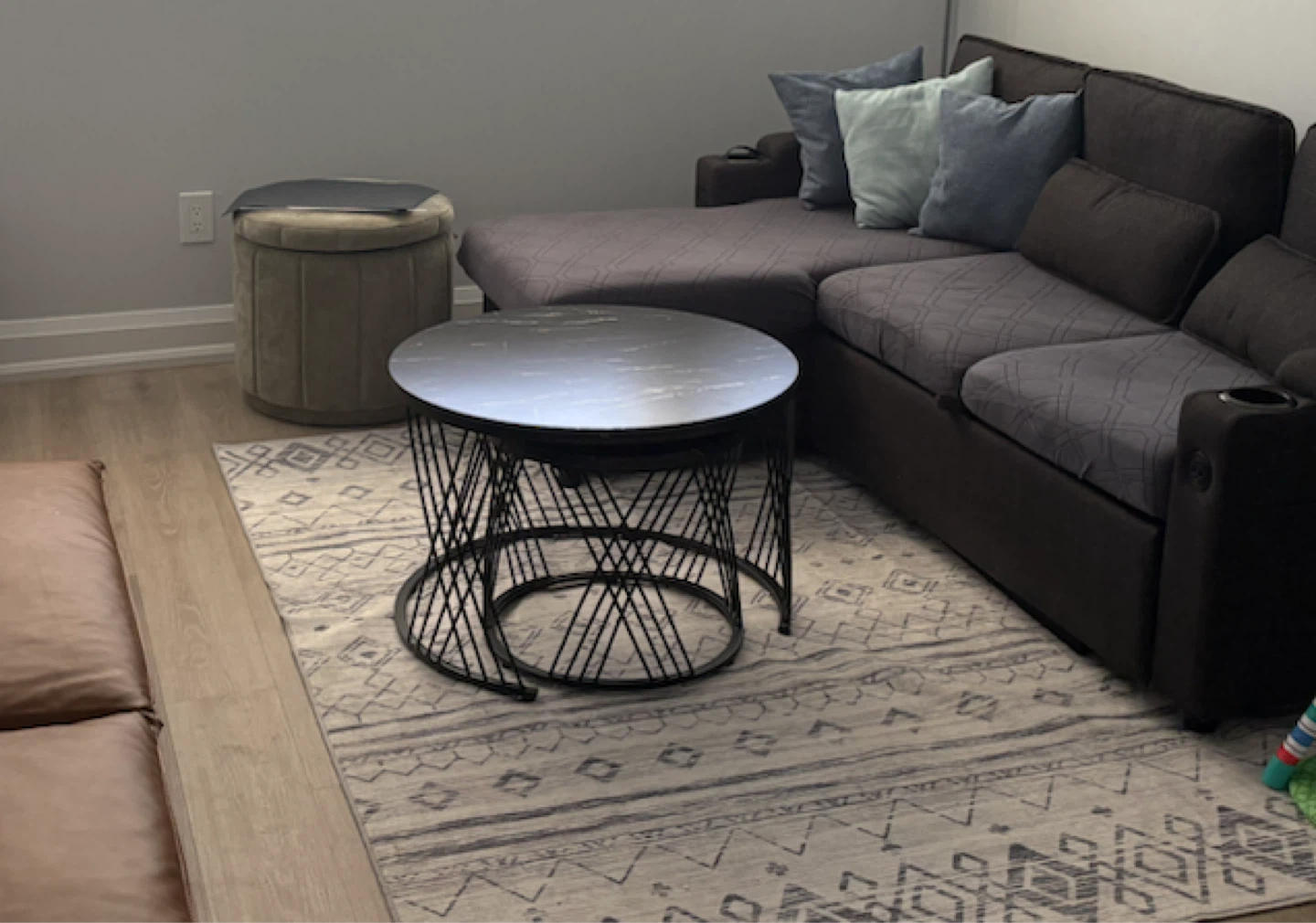 Modern Black Faux Marble Nesting Coffee Table Set (Set of 2) - photo 4