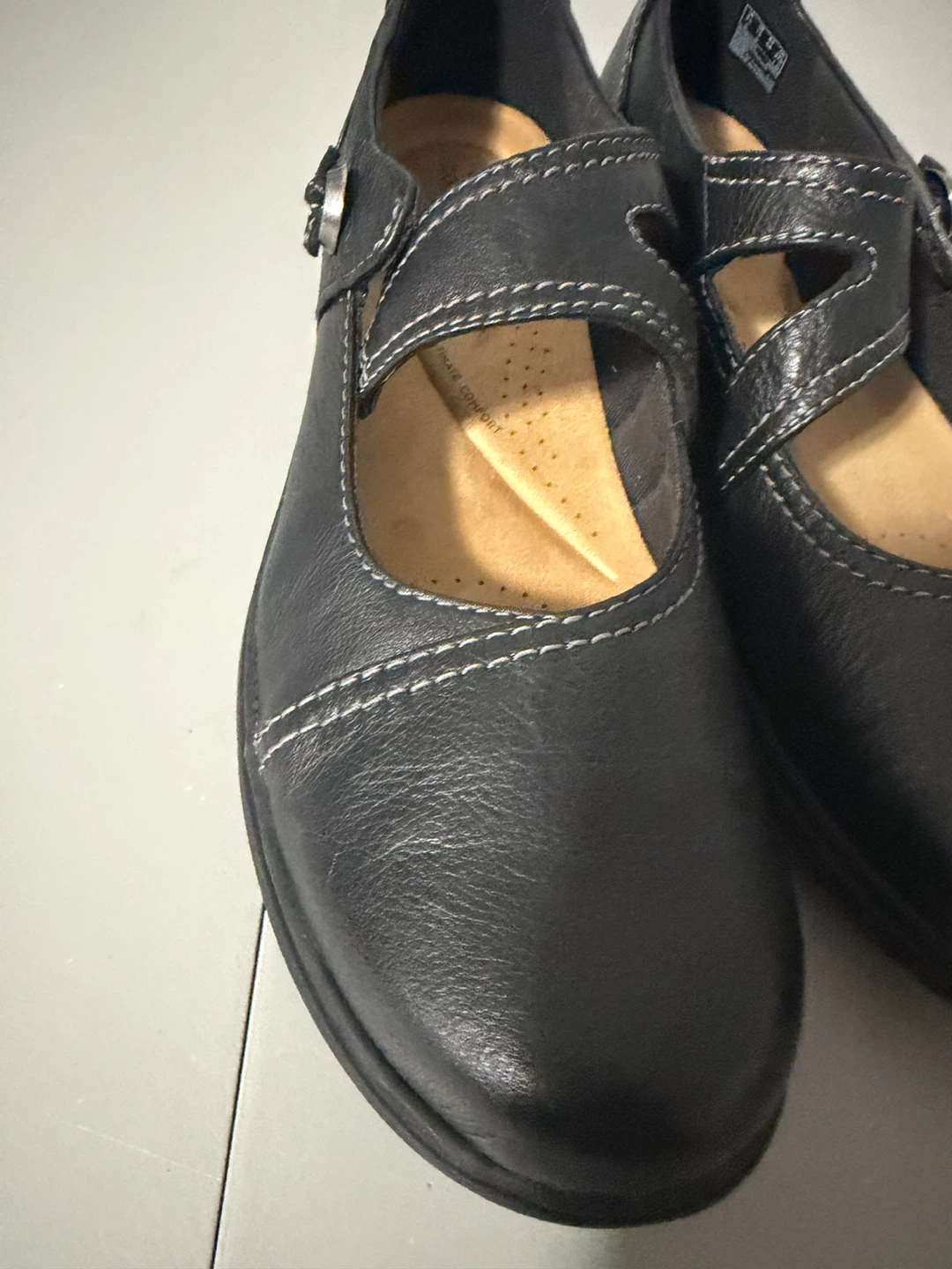 Clarks Collection Black Leather Mary Jane Shoes 12N - photo 5
