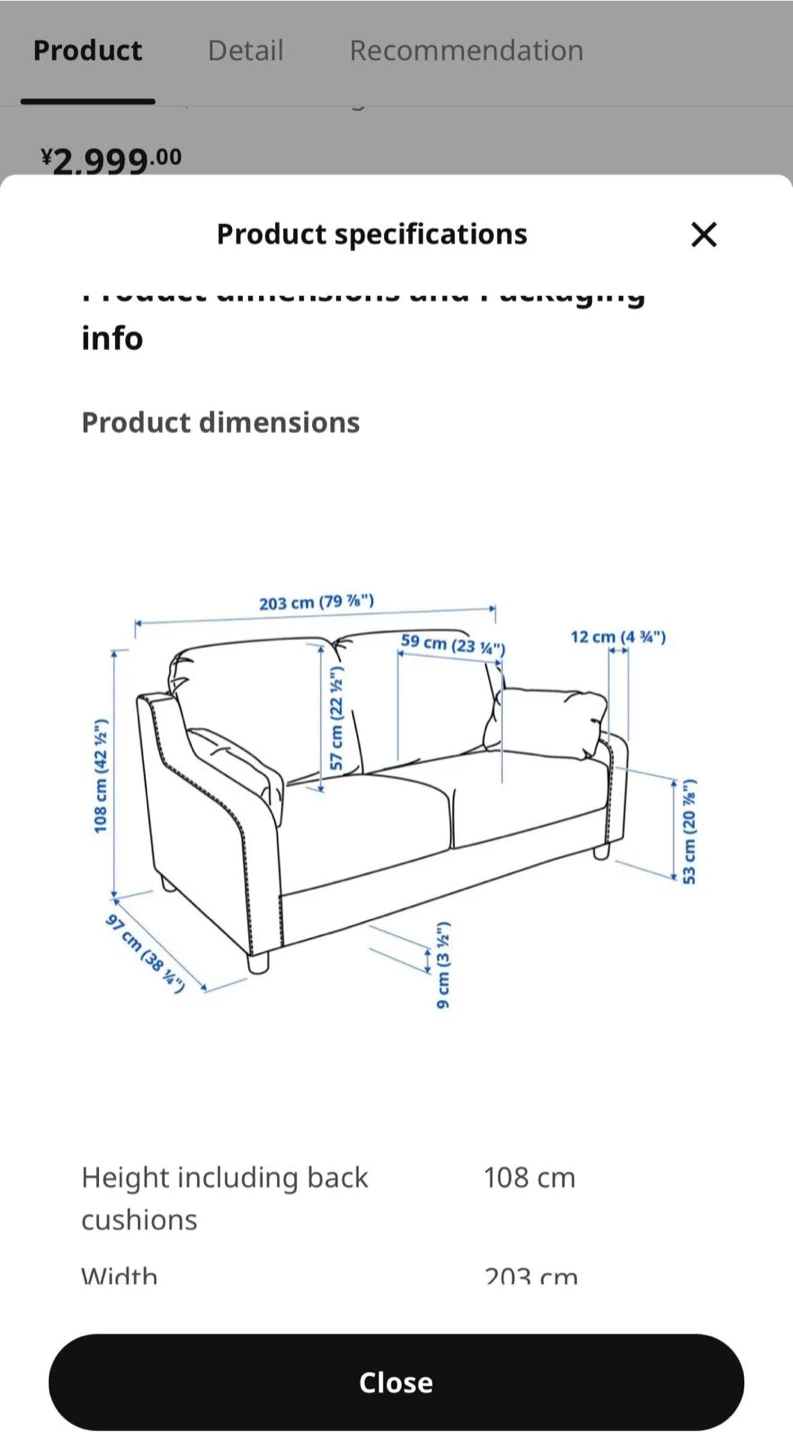 IKEA VINLIDEN Loveseat Sofa - photo 3