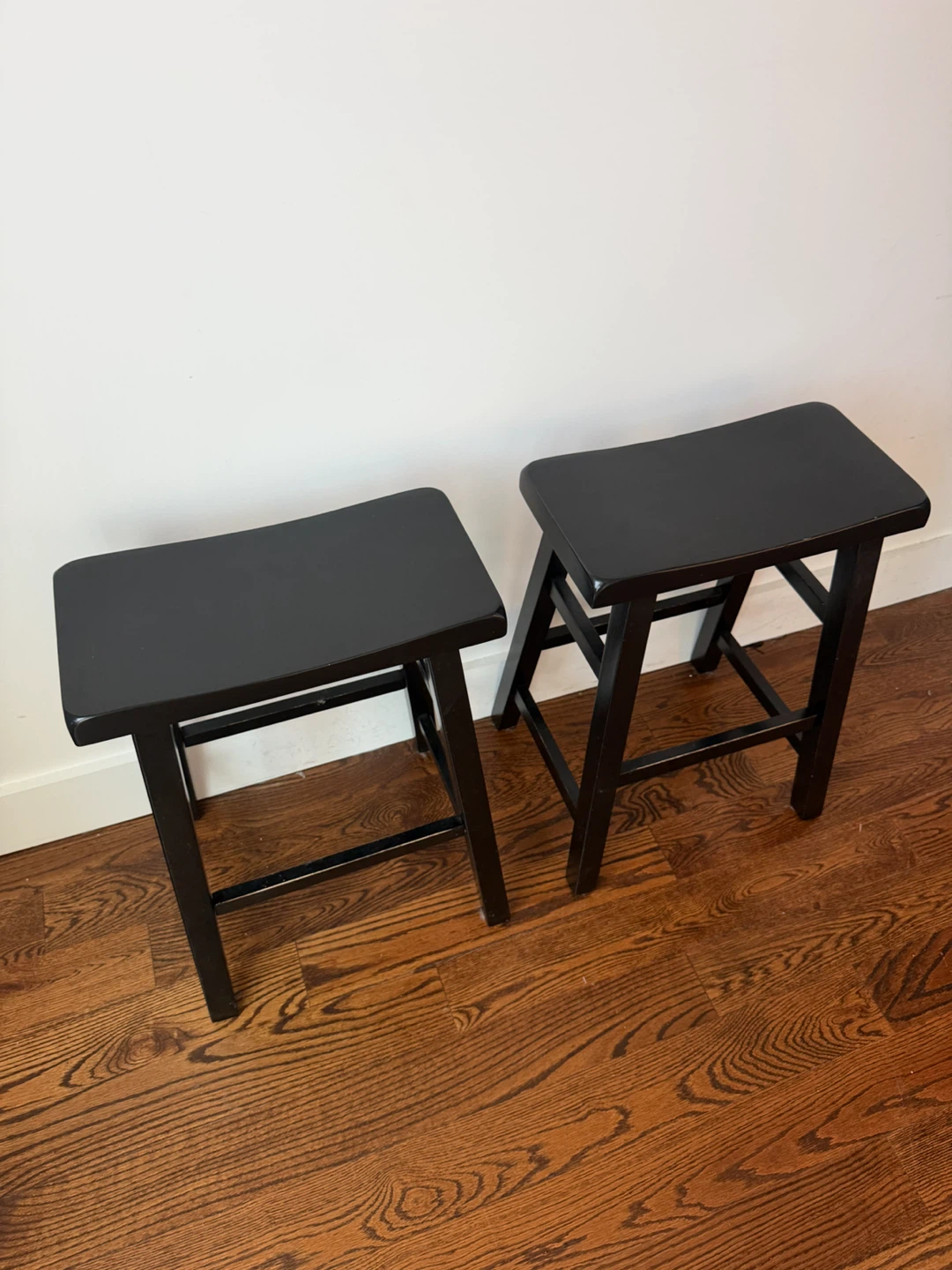 Set of 2 Black Stools - photo 2
