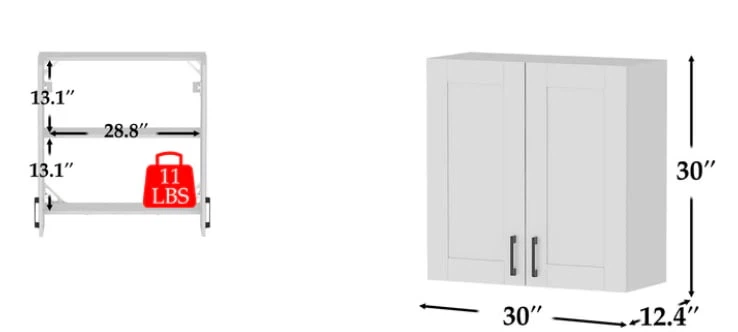 White Shaker Wall Cabinet - photo 3