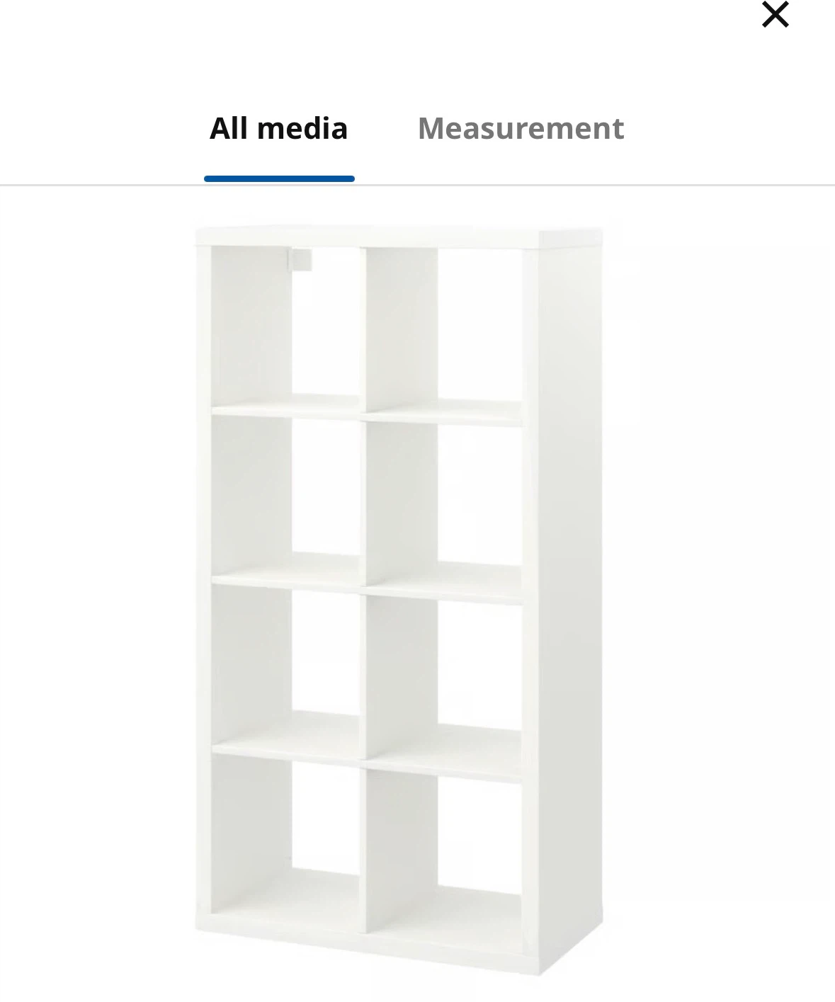 Ikea Kallax White 8-Cube Storage Unit