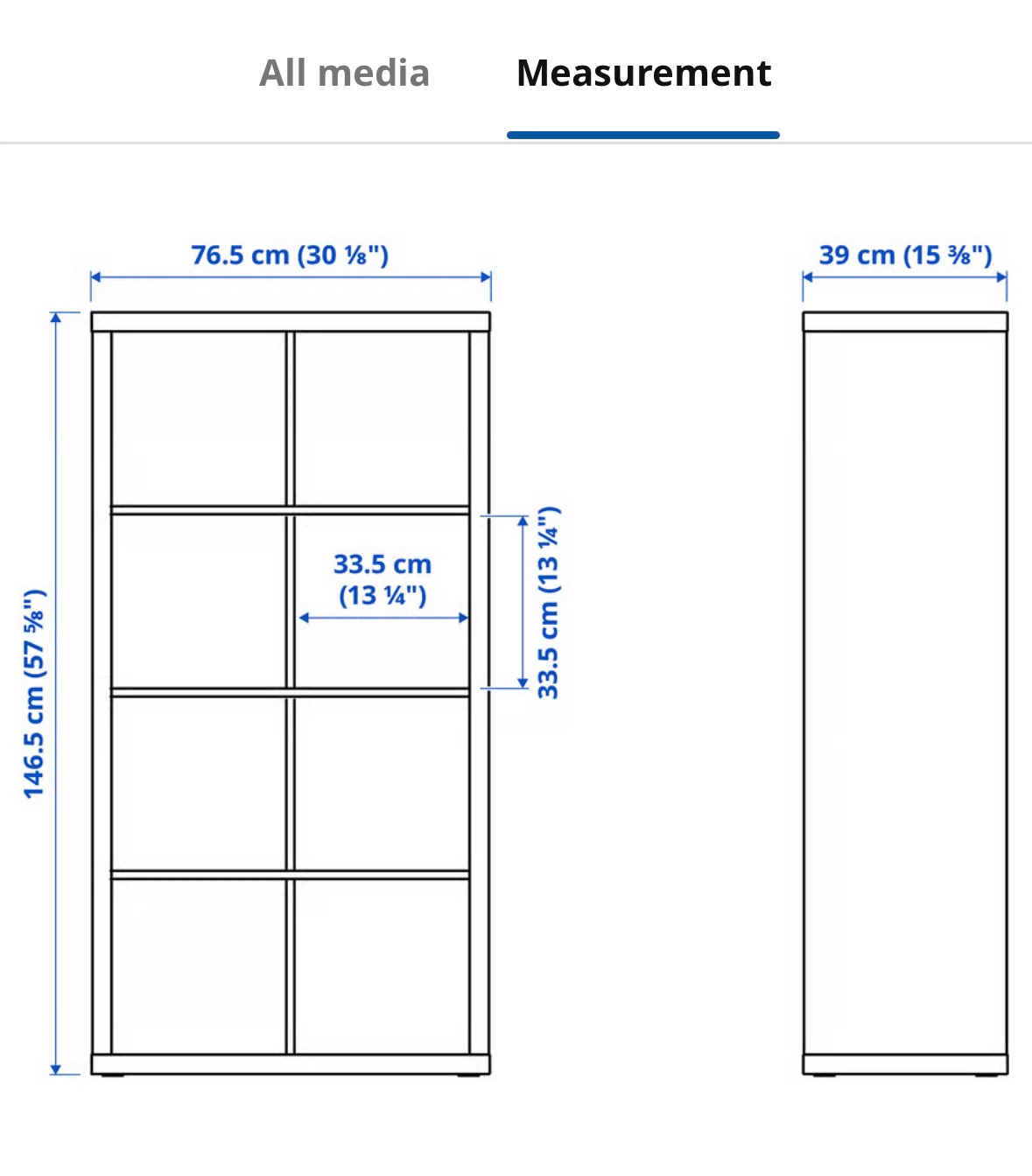 Ikea Kallax White 8-Cube Storage Unit - photo 2