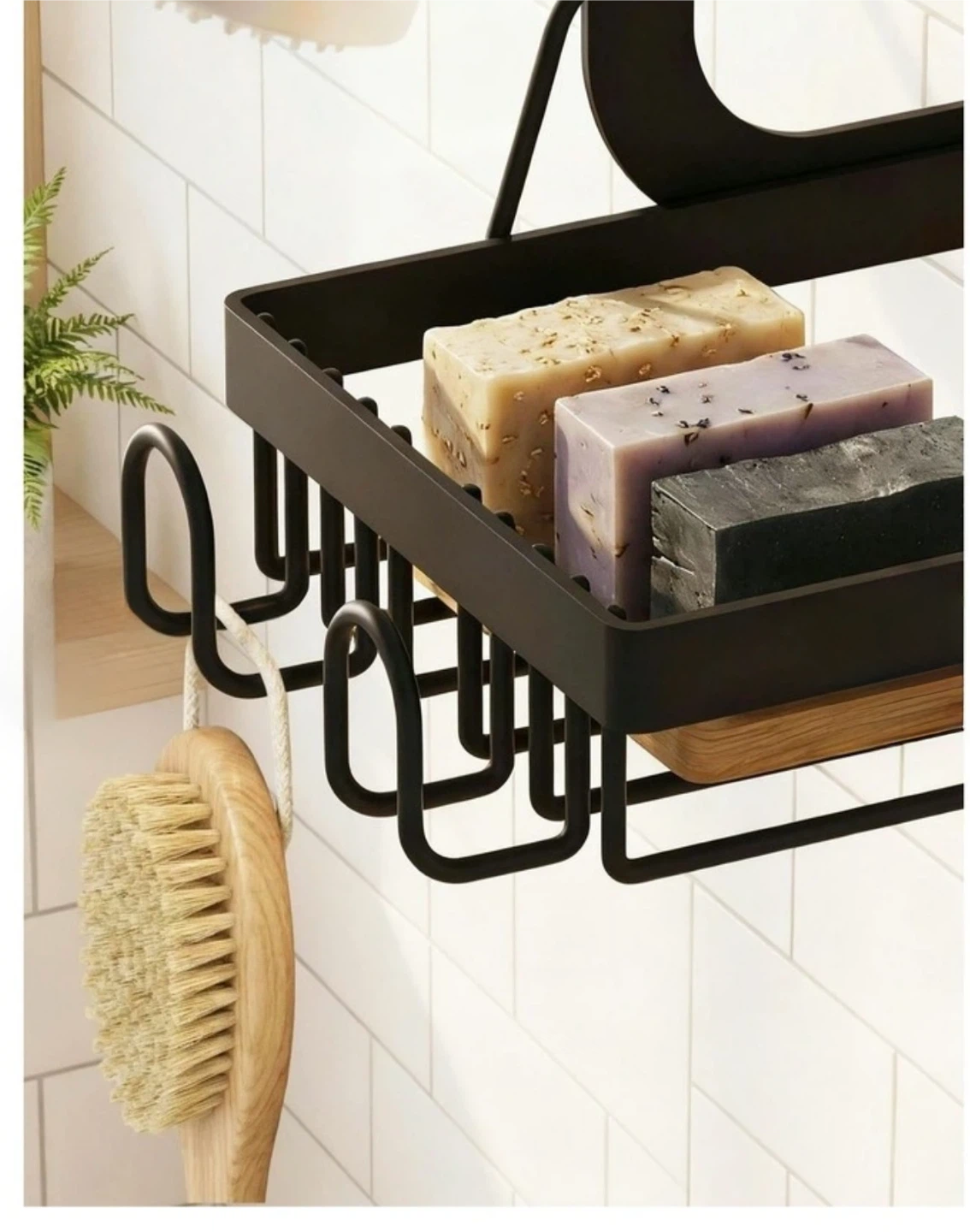 Black Over-the-Door Shower Caddy Organizer - photo 4