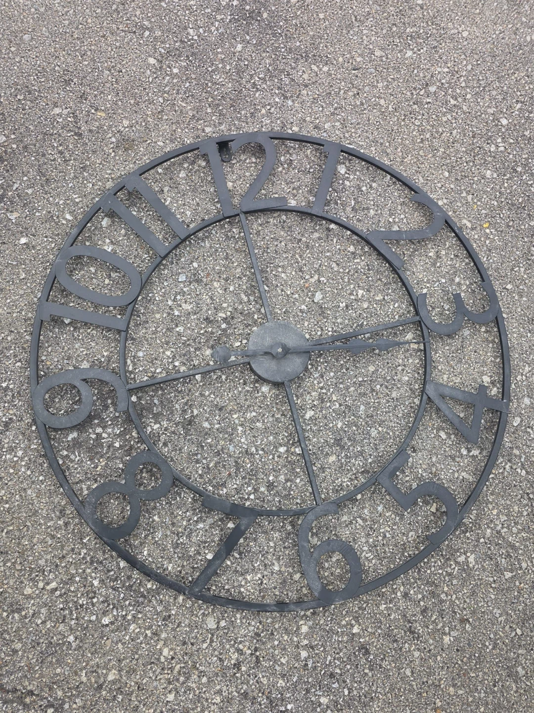Large Black Metal Wall Clock