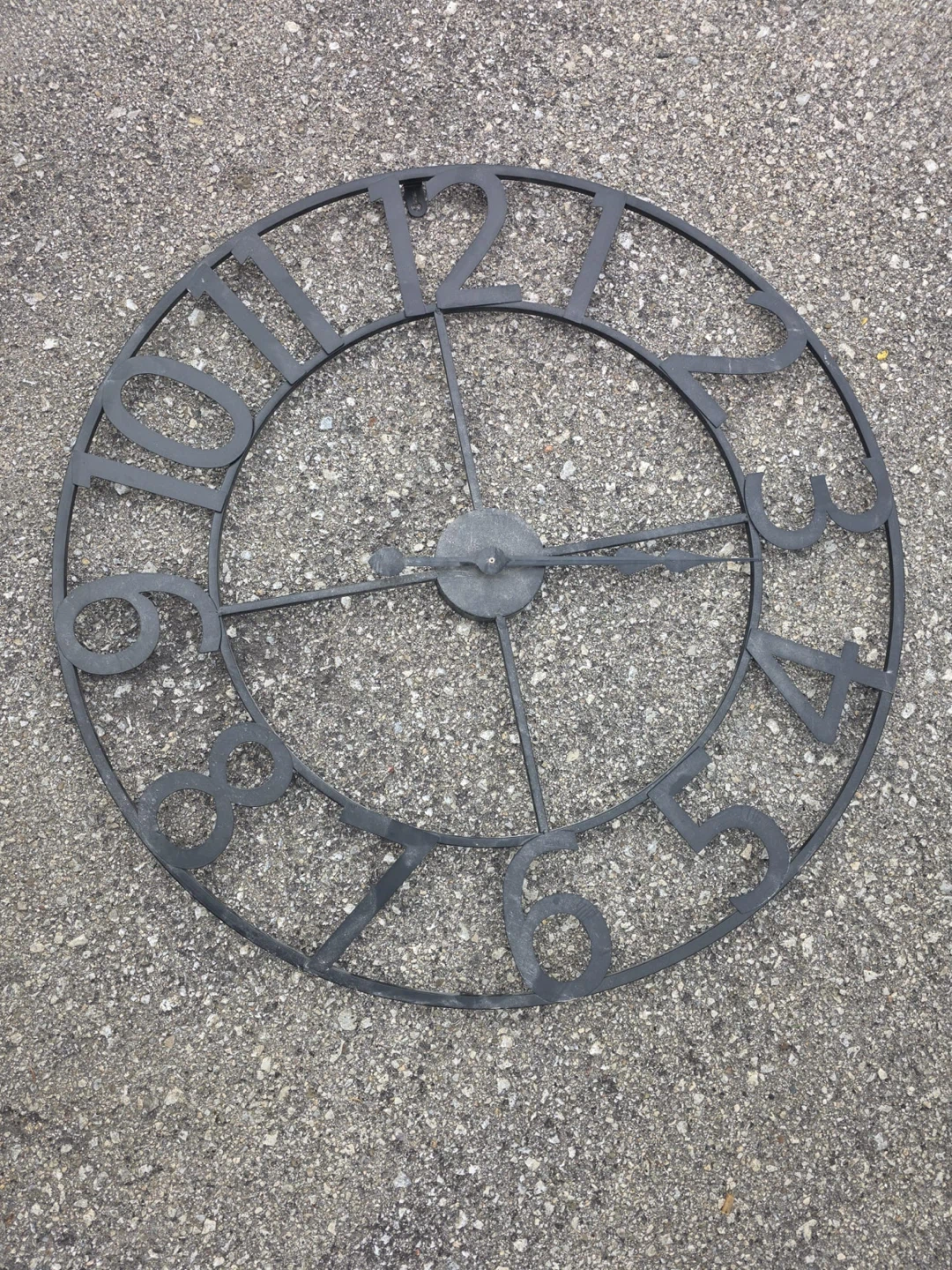 Large Black Metal Wall Clock - photo 2