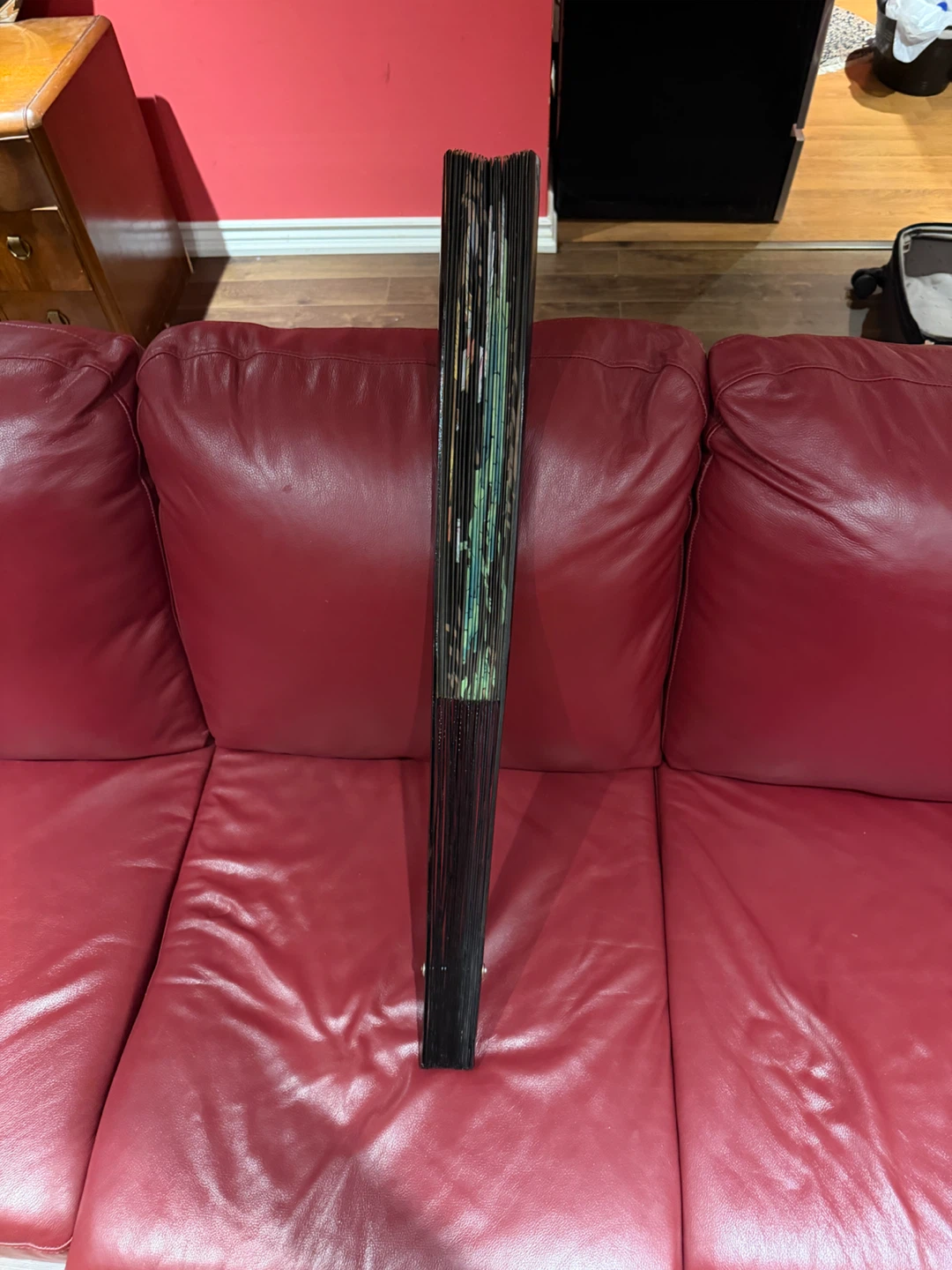 Decorative Folding Fan with Lotus and Crane Design
