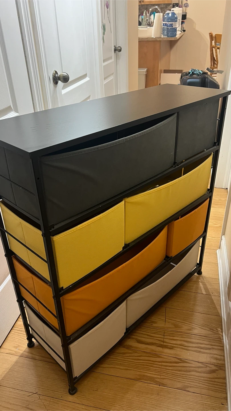 8 Drawer Fabric Dresser with Multi-Coloured Bins - photo 4