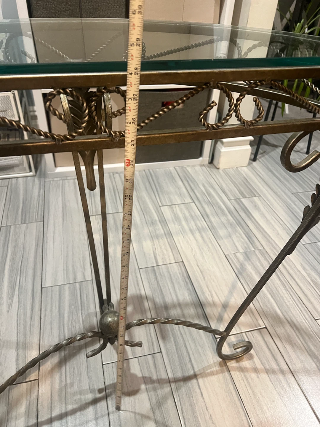 Glass and Metal Console Table - photo 4