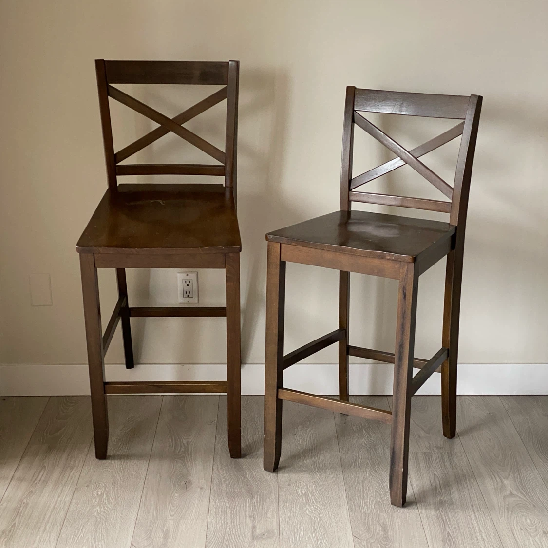 Wooden Bar Stools - Set of 4