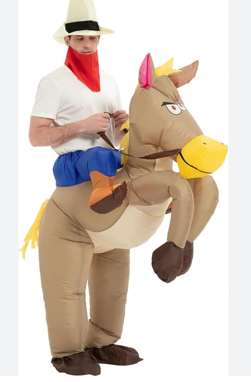 Inflatable Cowboy Riding Horse Costume